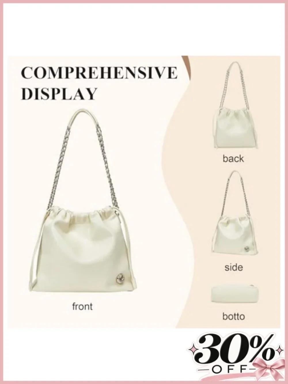 Genuine Leather Hobo Bag Bucket Crossbody Shoulder Bag Large
